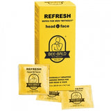 Bald wipes from Bee Bald in yellow packaging