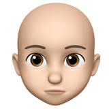 Bald headed animojie with diamond face shape 