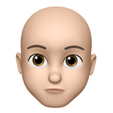 Bald headed animojie with triangle face shape 