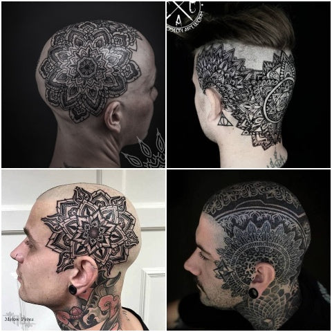 Mandala hoofd tatoeages