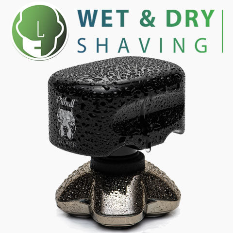 get wet or dry shave even in shower with Pitbull Silver PRO Head and Face Shaver