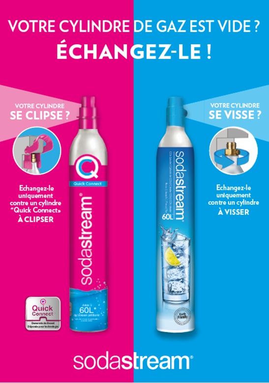 Machine a Soda SodaStream TERRA Machine a Eau Pétillante - Pack 2 Bouteilles  1L Compatible Lave-Vaisselle + 1 Recharge gaz 60L a Clipser -Blan