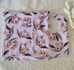 Bib + Burp Cloth Set - Pink Blossom