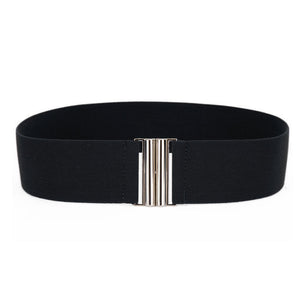 Black sexy elastic Belt- Silver hook/buckles  - 4 colors *TOP BASICS* Belts- Emilie Bramly