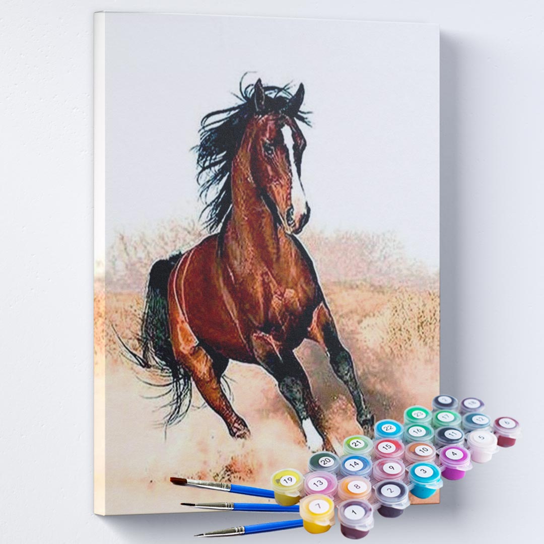 Uso de cavalo como 'tela de pintura' em atividade para crianças em