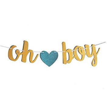 Oh Boy Baby Shower Banner Shimmer Confetti