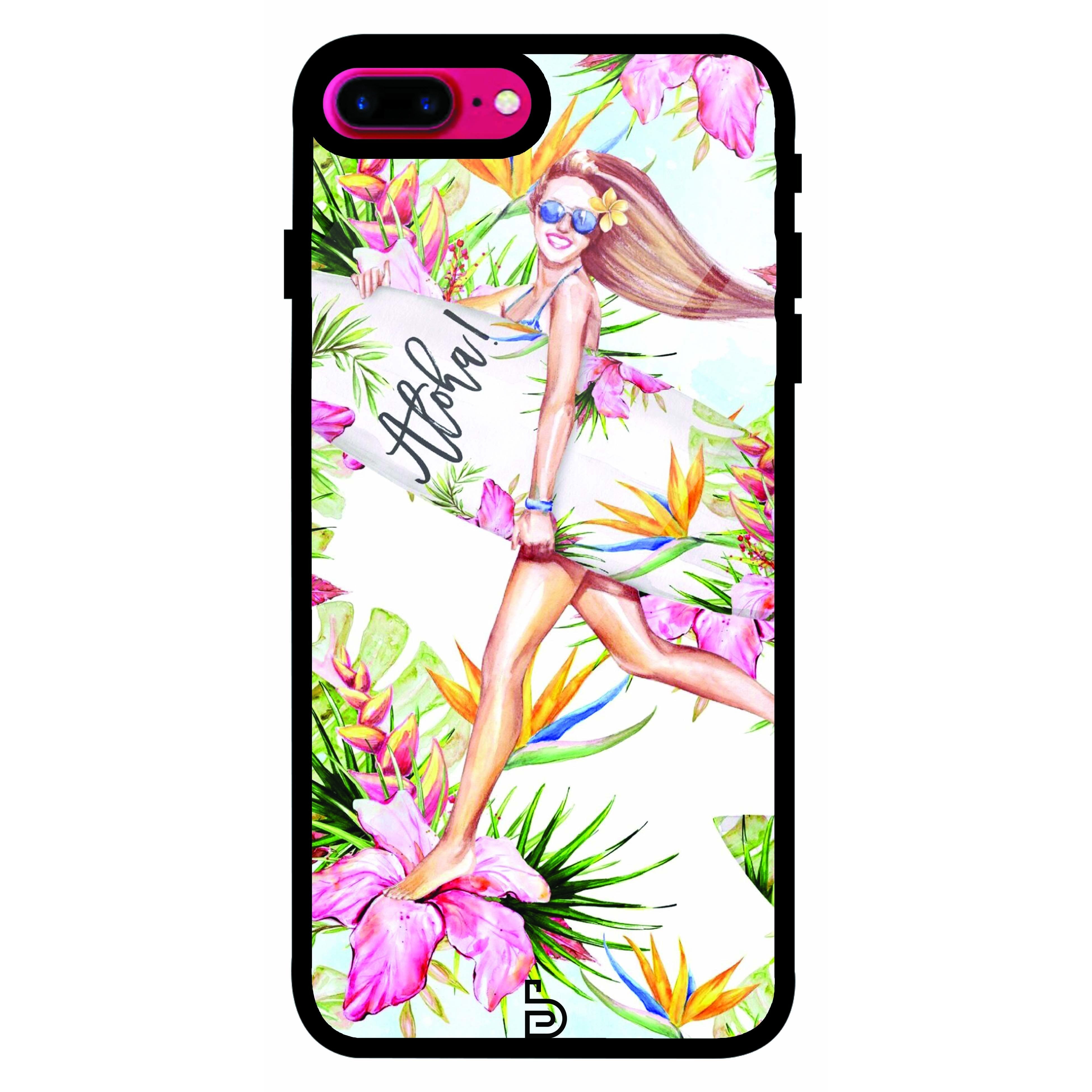 Aloha Surf Girl Tempered Glass Case Apple Bluedio In