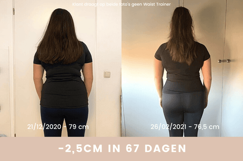 Waist Trainer before after slankere taille rug 