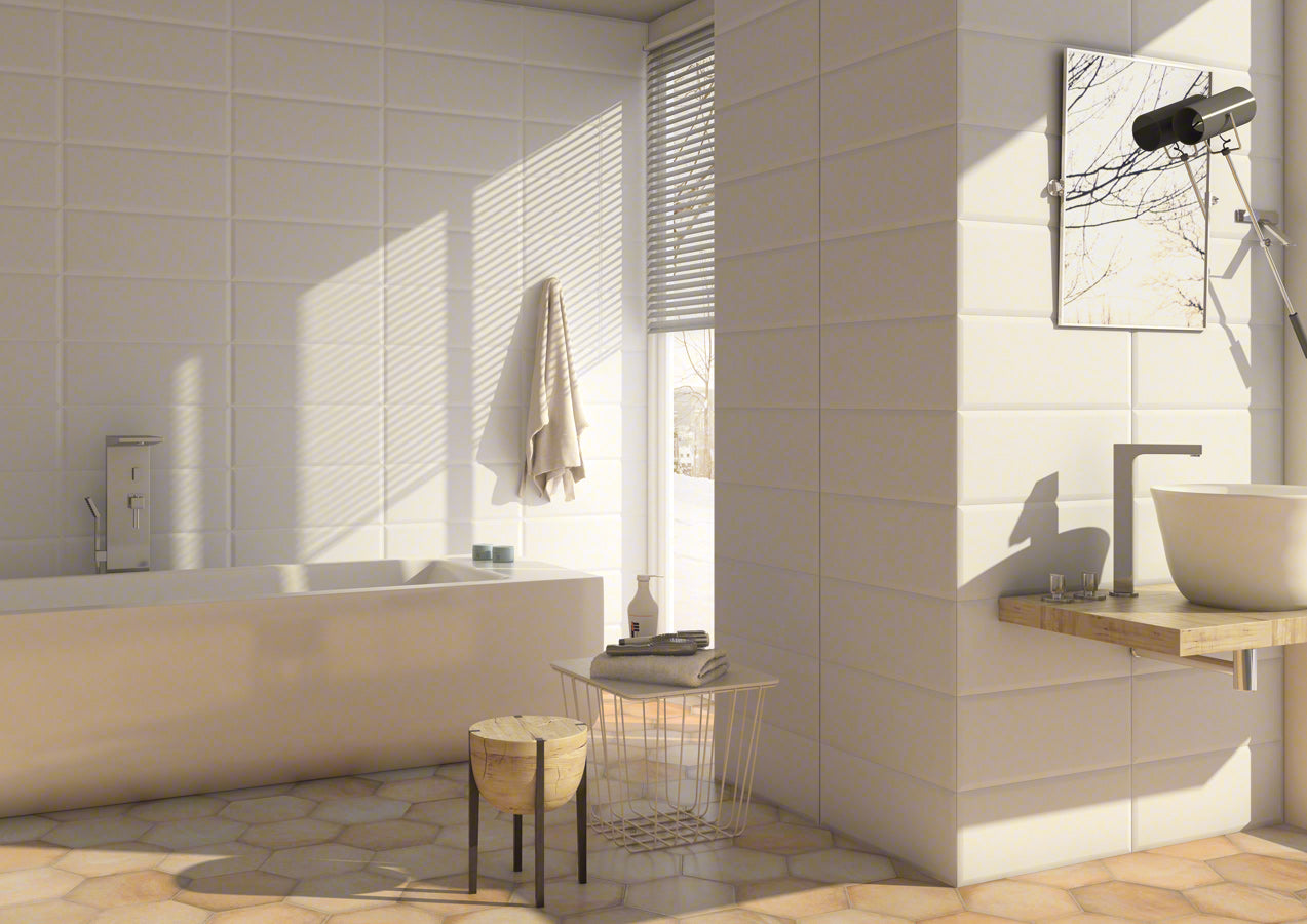 White tiles for Bathrooms | Gran zola