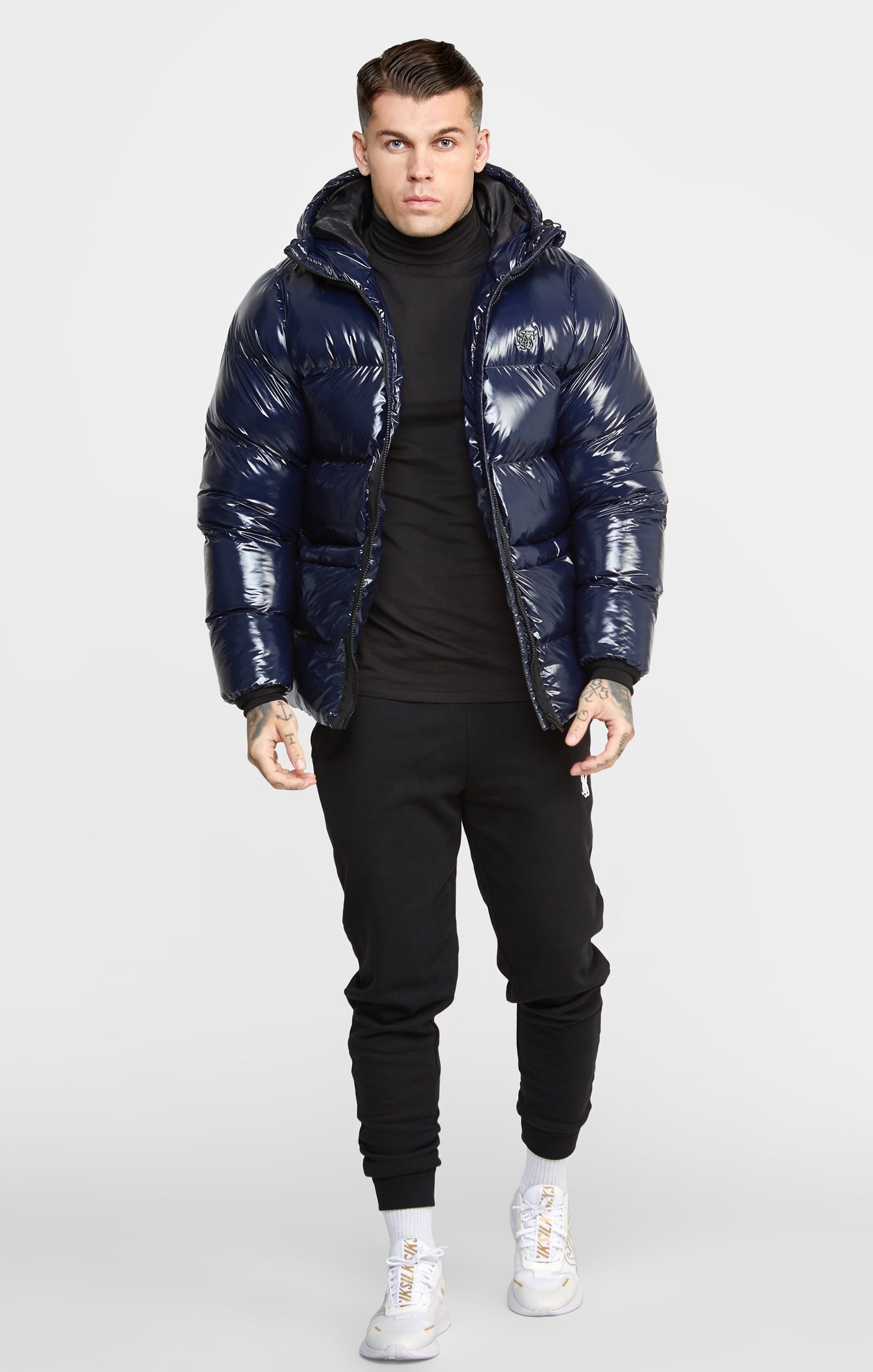 Navy Gloss Puffer Jacket