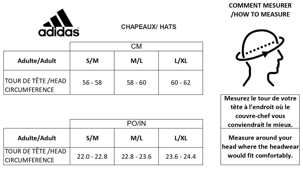 Guide Taille Chapeaux Adidas