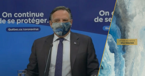 François Legault wear a mask Nathon Kong 