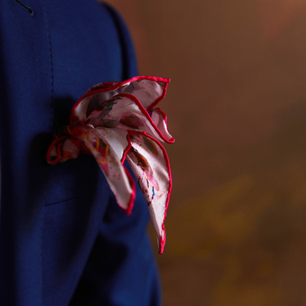 Pink High End Silk Pocket Square Made in Montreal | Nathon Kong