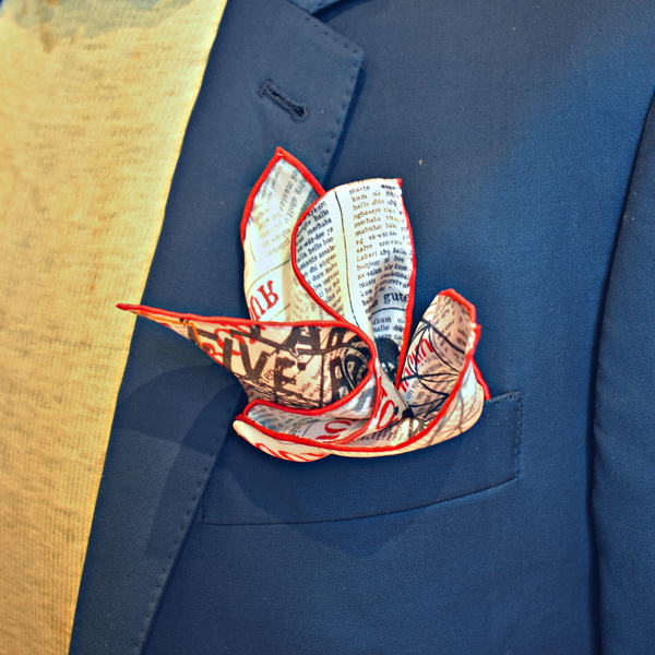 100% Mulberry Silk Pocket Square with Montreal Design | Designer Nathon Kong