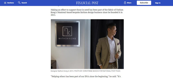 Nathon Kong on Financial Post | Entrepreneur Keeping the Spirit of Giving Alive