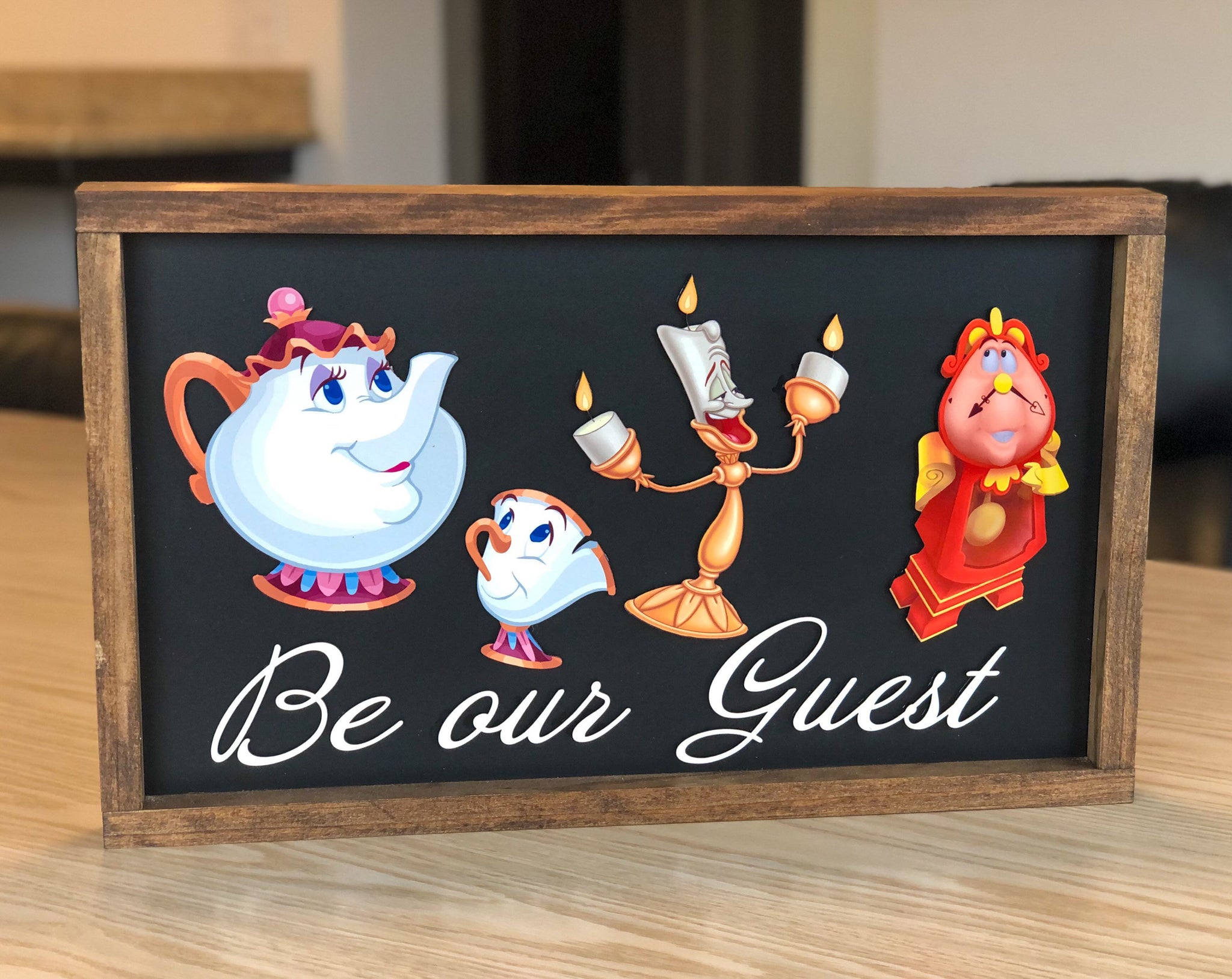 Be our Guest Disney inspired home sign, Disney Home Decor, wedding dec –  D2stobbDesigns