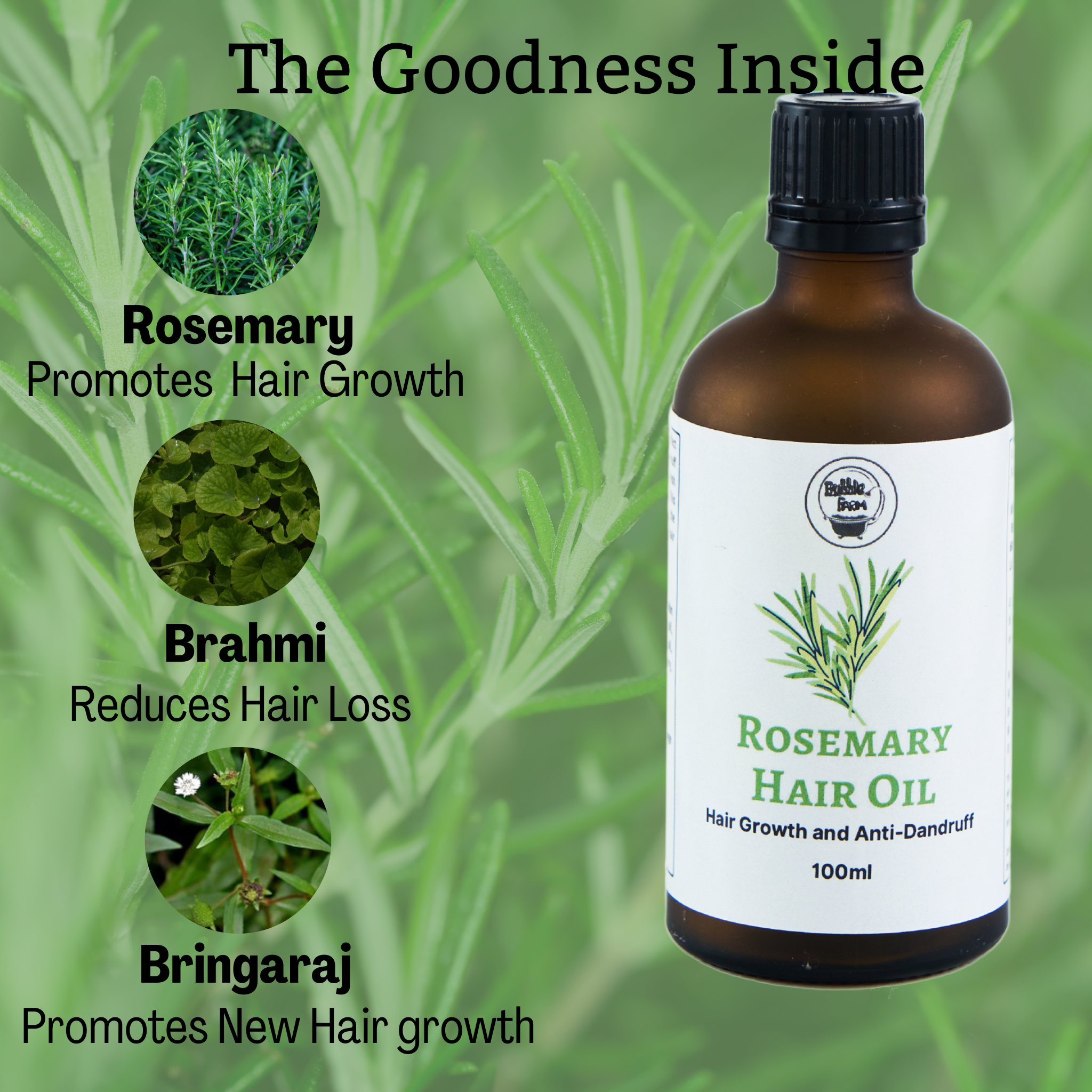 Rosemary Hair Oil  Hair Growth Oil  Bubblefarm