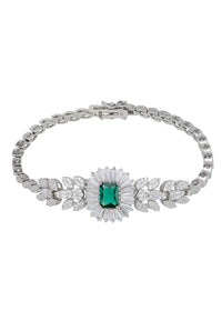 Countess Gemstone Bracelet Emerald Silver