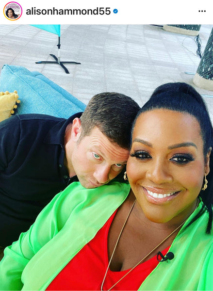 Alison Hammond wearing Latelita Gold Snake inspired hoop earrings