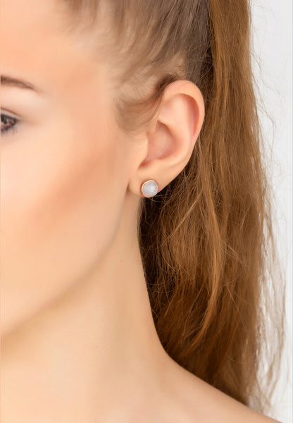 Moonstone Latelita Stud Earrings Rose gold Gemstone