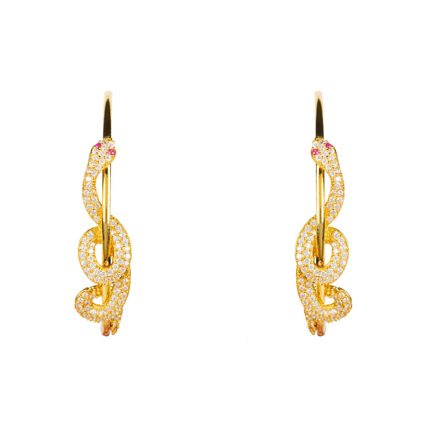 Latelita Cleopatra Snake inspired gold hoop earrings