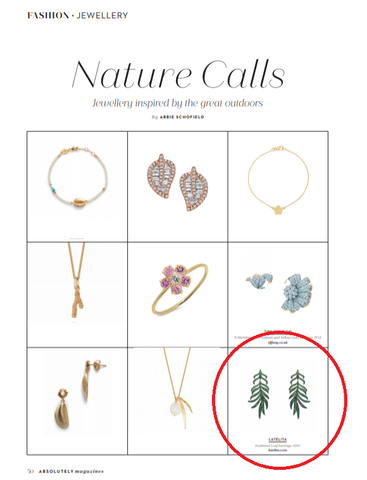 latelita absoultely magazine leaf green earrings