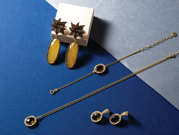 Citrine jewellery collection from Latelita Jewellery. Earrings, bracelets, rings and necklaces