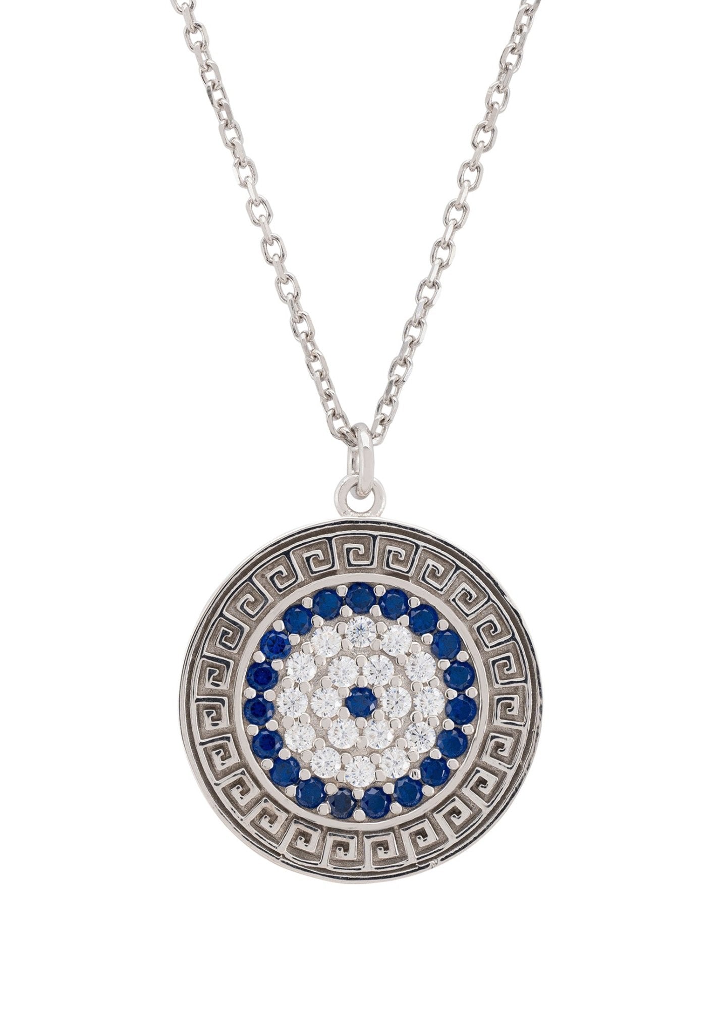 Evil Eye Greek Silver Necklace, Mati Evil Eye Fine Small Pendant 9mm N –  Sirioti Jewelry