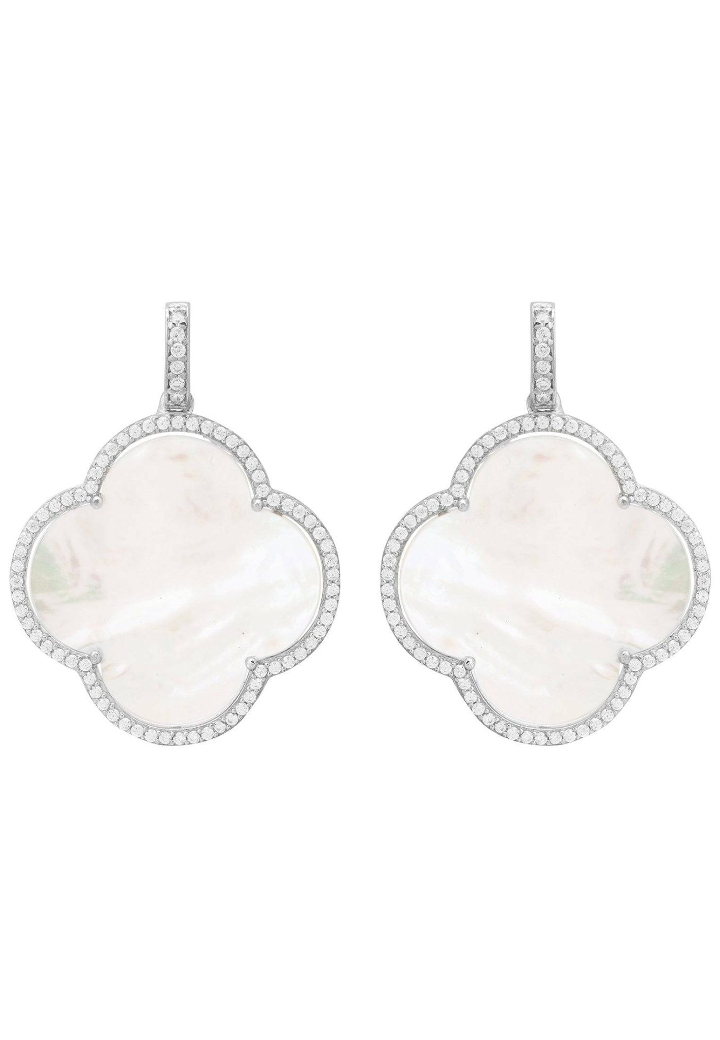Mother of Pearl Clover Earring Set Gold - Tokasepeti