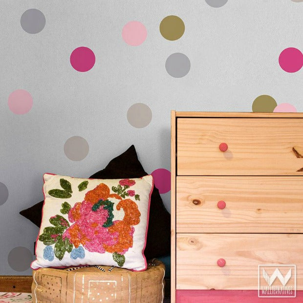 Spotted: Polka Dot Wall Decals Make Decorating Easy - Circle Dots Wall Art Decals - Peel and Stick and Removable Wall Decals from Wallternatives wallternatives.com