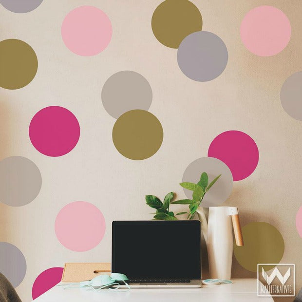 Spotted: Polka Dot Wall Decals Make Decorating Easy - Circle Dots Wall Art Decals - Peel and Stick and Removable Wall Decals from Wallternatives wallternatives.com