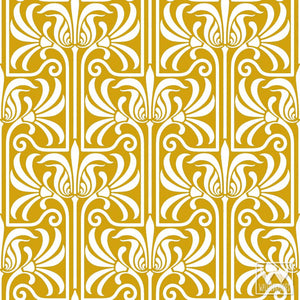 Art Nouveau Feather Damask Removable Wallpaper Peel And