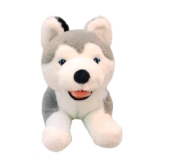 peluche loup gris