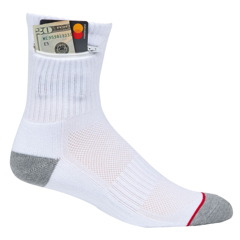 Sport Ankle Pocket Socks® White – pocketsocks.com
