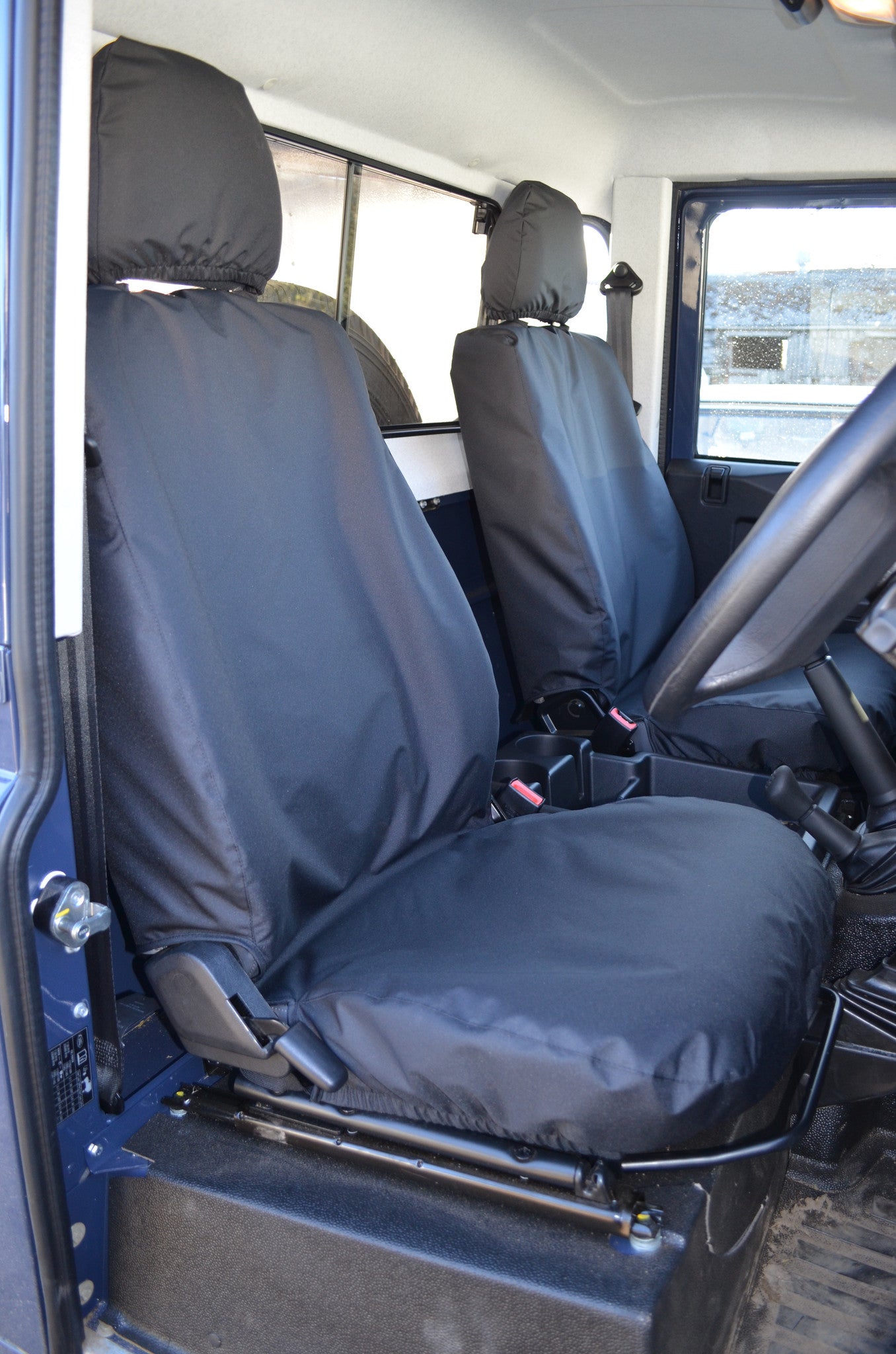Land Rover Defender 2007 2015 Tailored Waterproof Front Pair Seat Covers Turtle Covers Group 