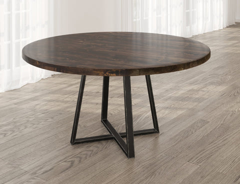 Round Watson Industrial Steel Pedestal Table - American Made – James+James