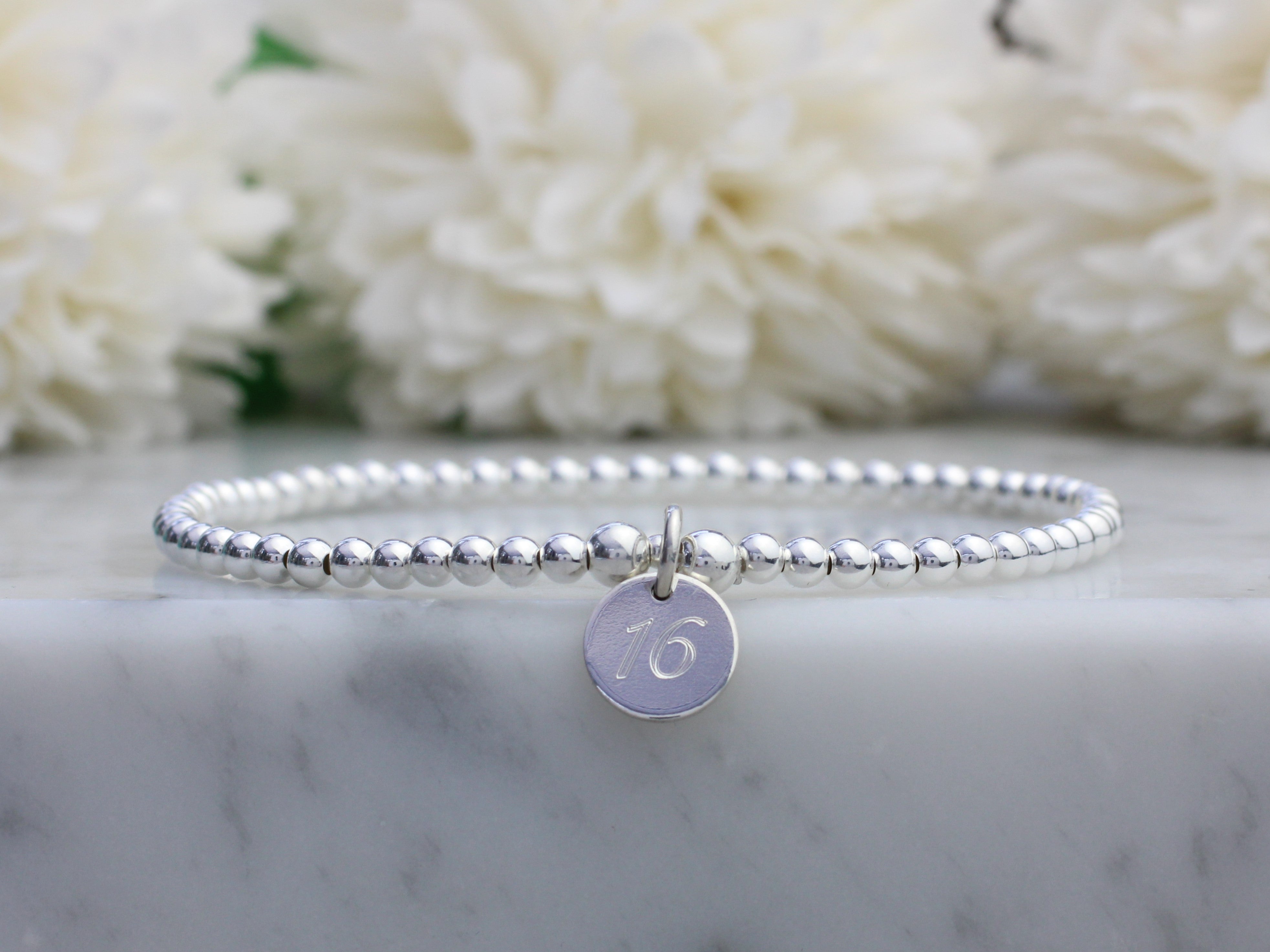 16th birthday bracelet in sterling silver.