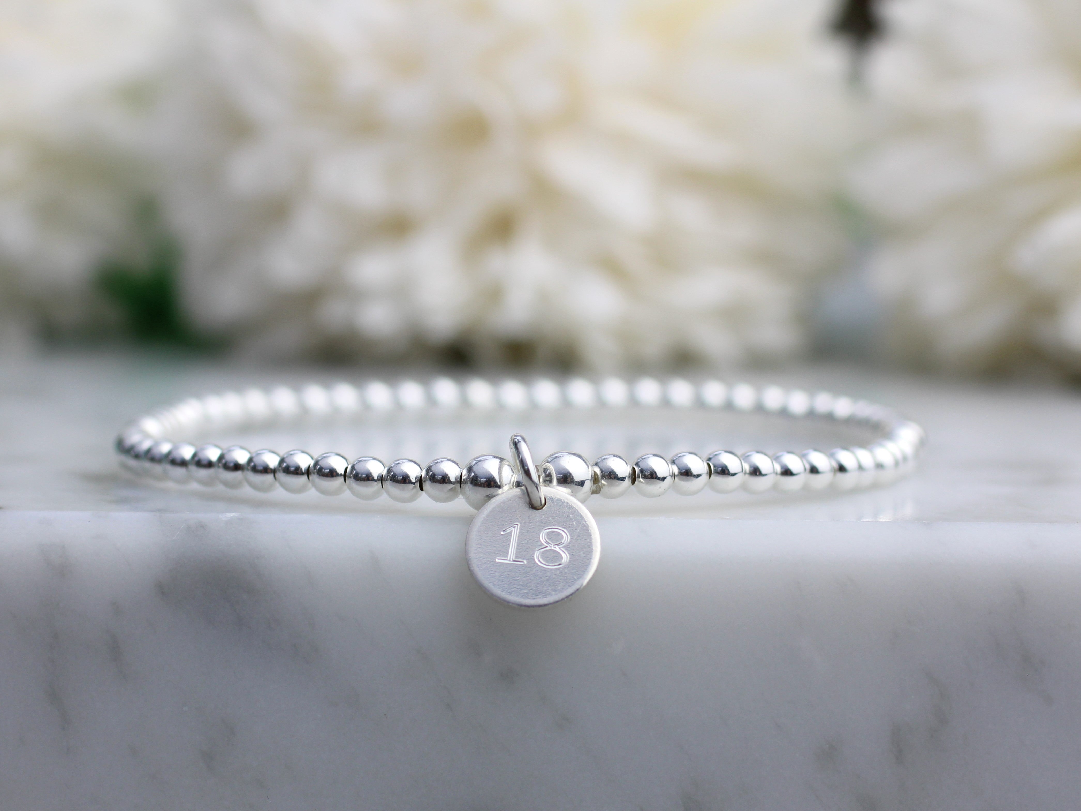 18th birthday bracelet in sterling silver.