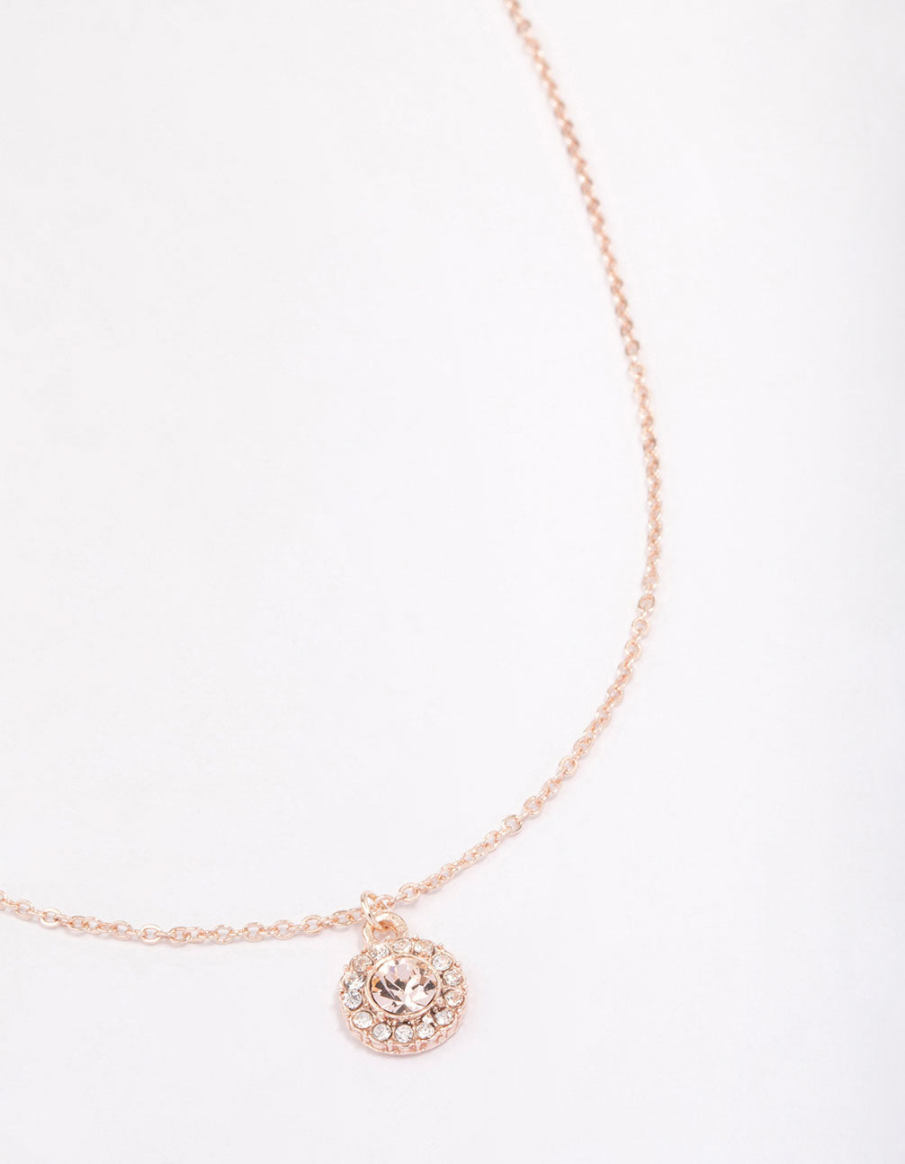 Necklace - Rose Gold - Box Chain Cz Concentric Circle Pendant | Gujjadi  Swarna Jewellers