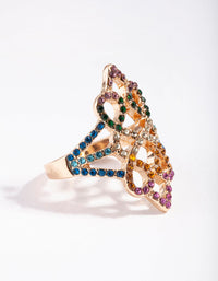 Gold Diamante Filigree Diamante Ring - link has visual effect only