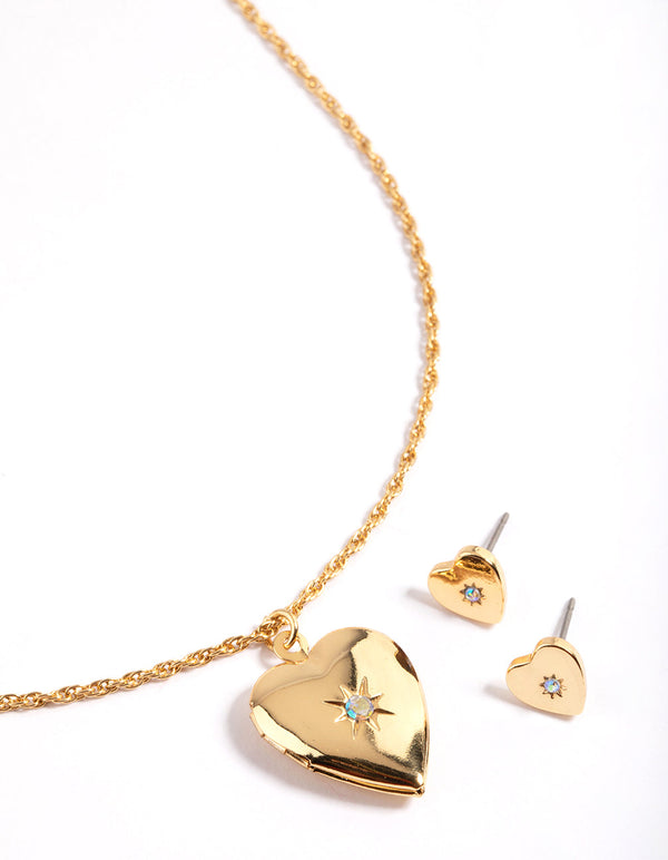 gold plated locket necklace