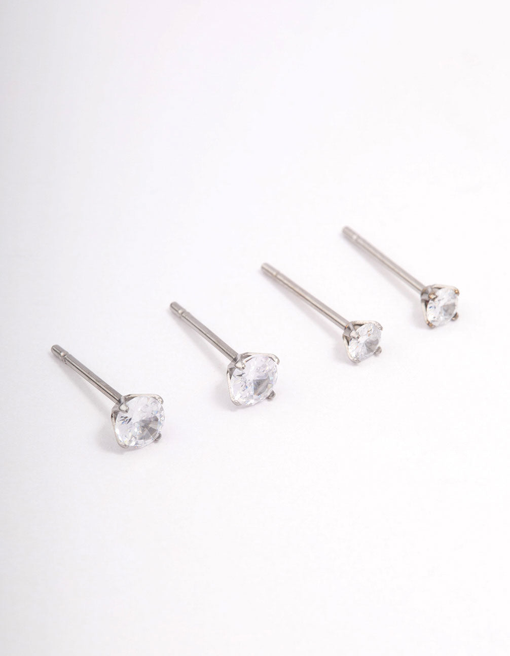 20g CZ square stud screw back earrings Sterling silver, 4mm square Sterling  Silver piercing, tiny square twist back stud earrings silver