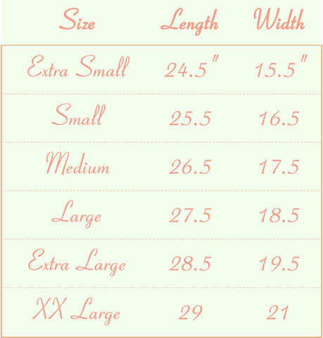 Rug Addict Women Size Chart