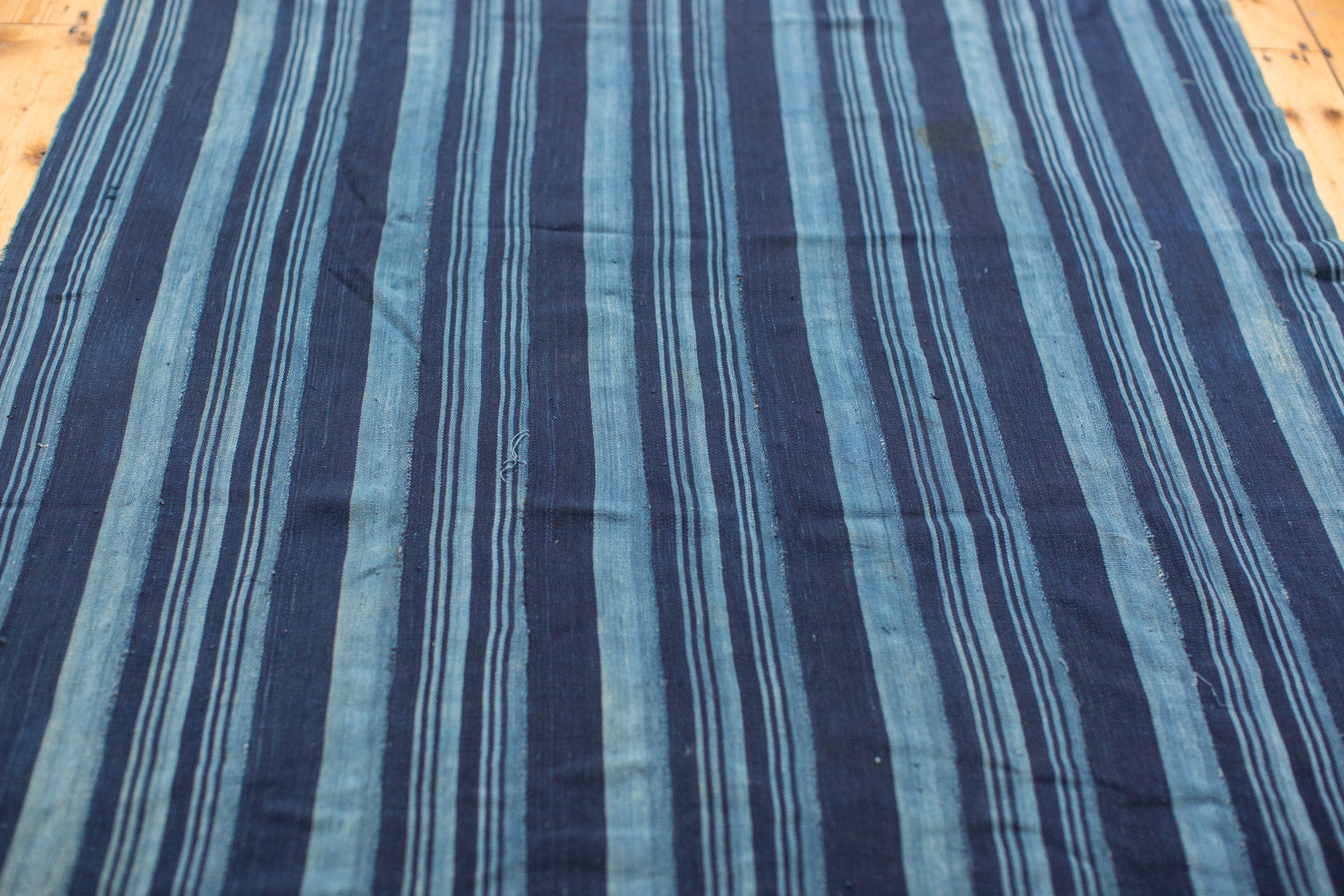 4x5 Square Indigo Blue Striped Textile