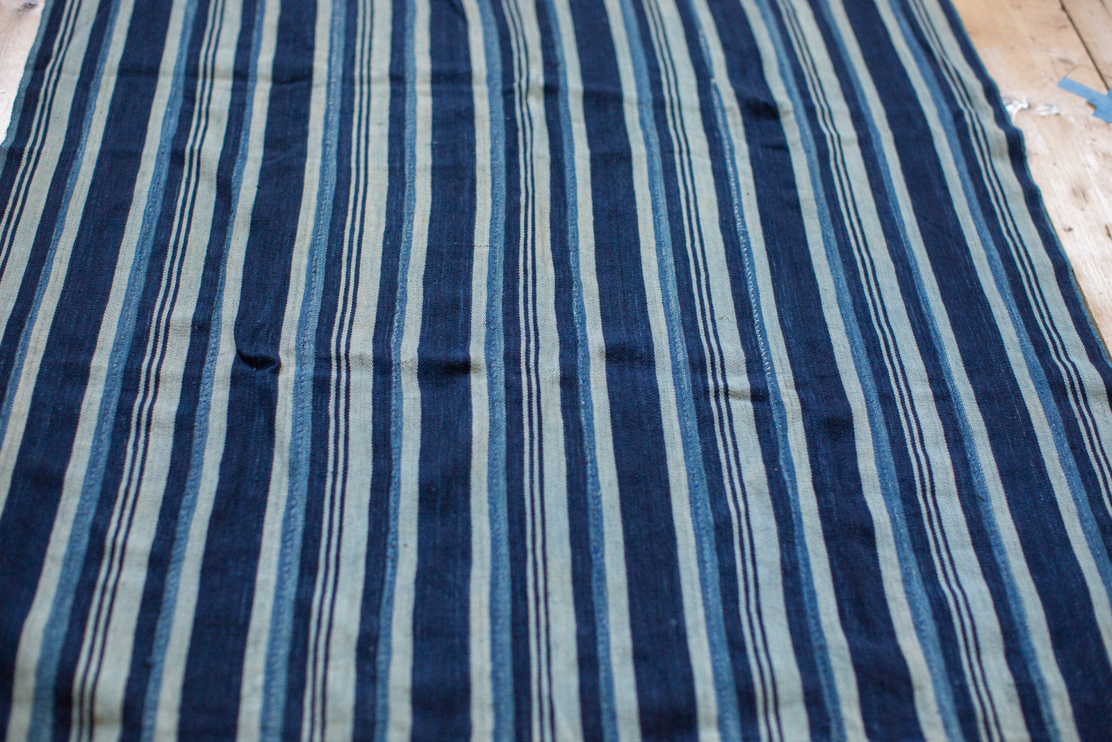 3.5x5 Indigo Blue Striped Textile