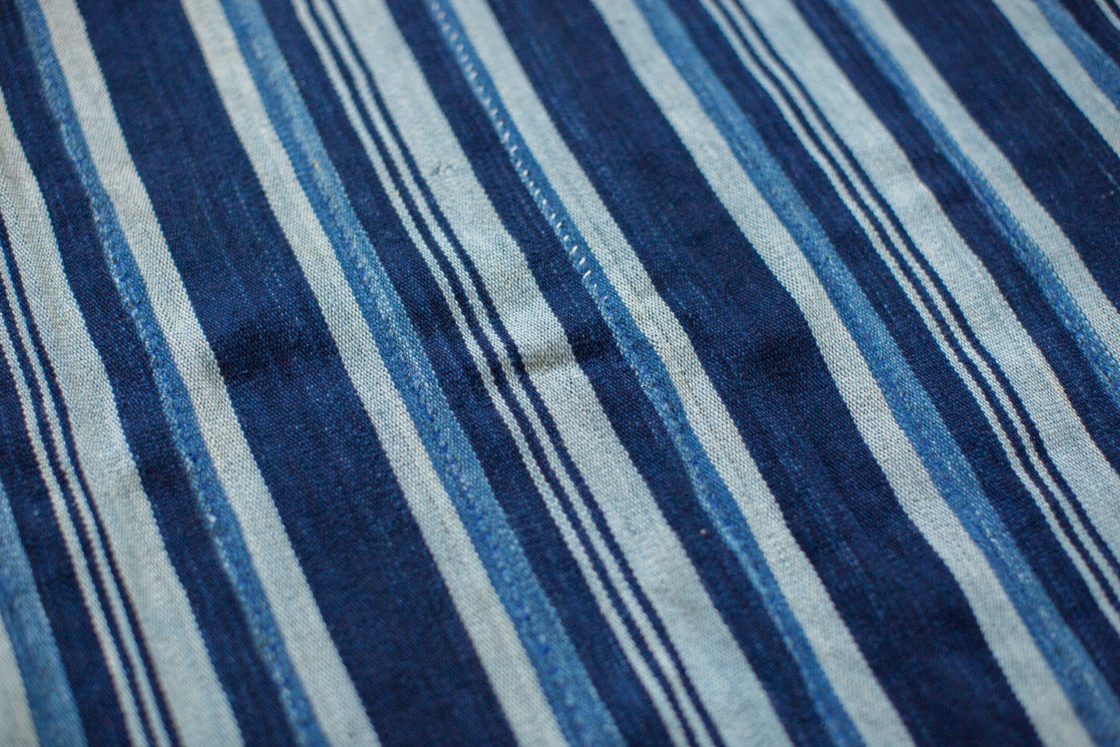 3.5x5 Indigo Blue Striped Textile