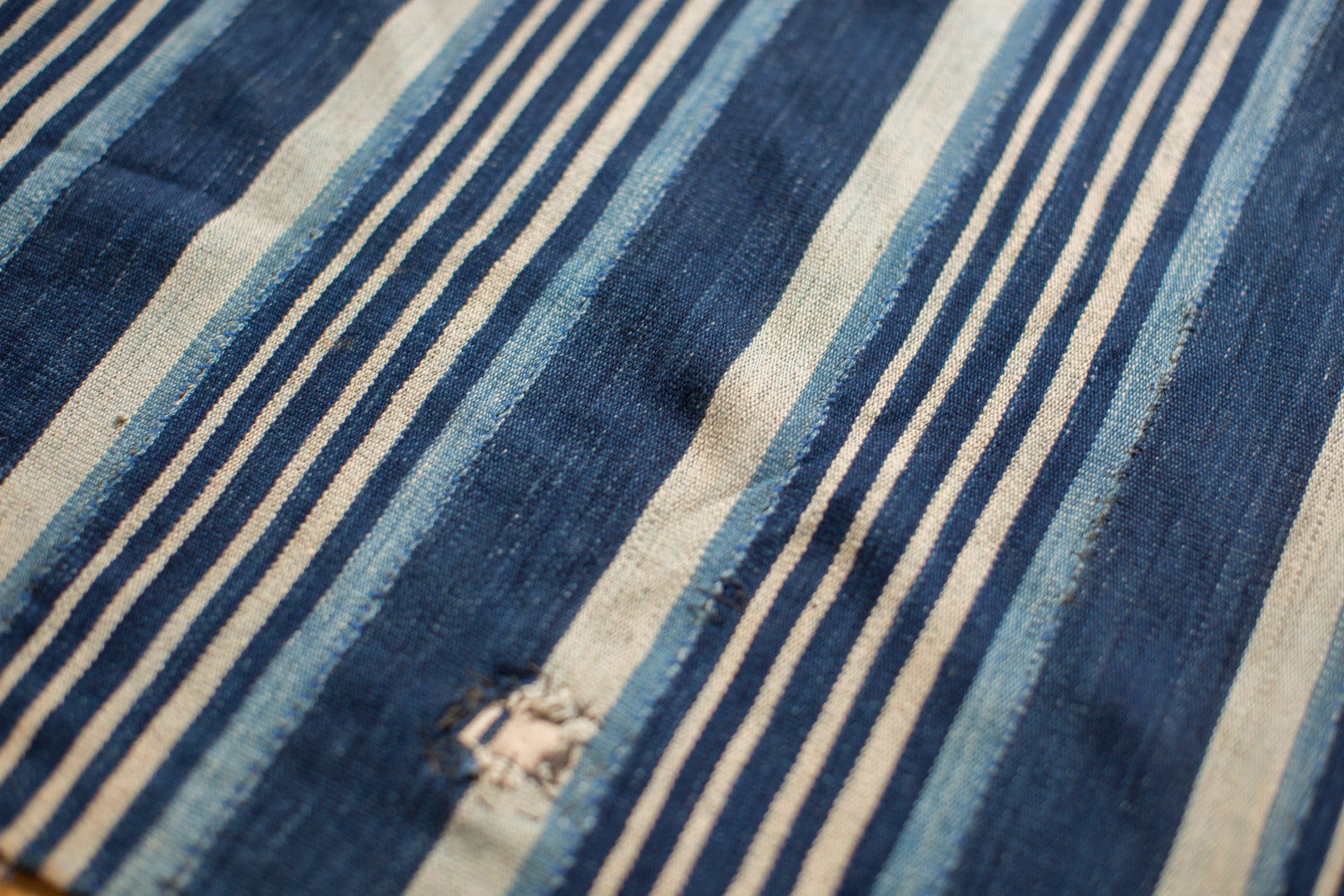 3.5x4.5 Indigo Blue Striped Textile