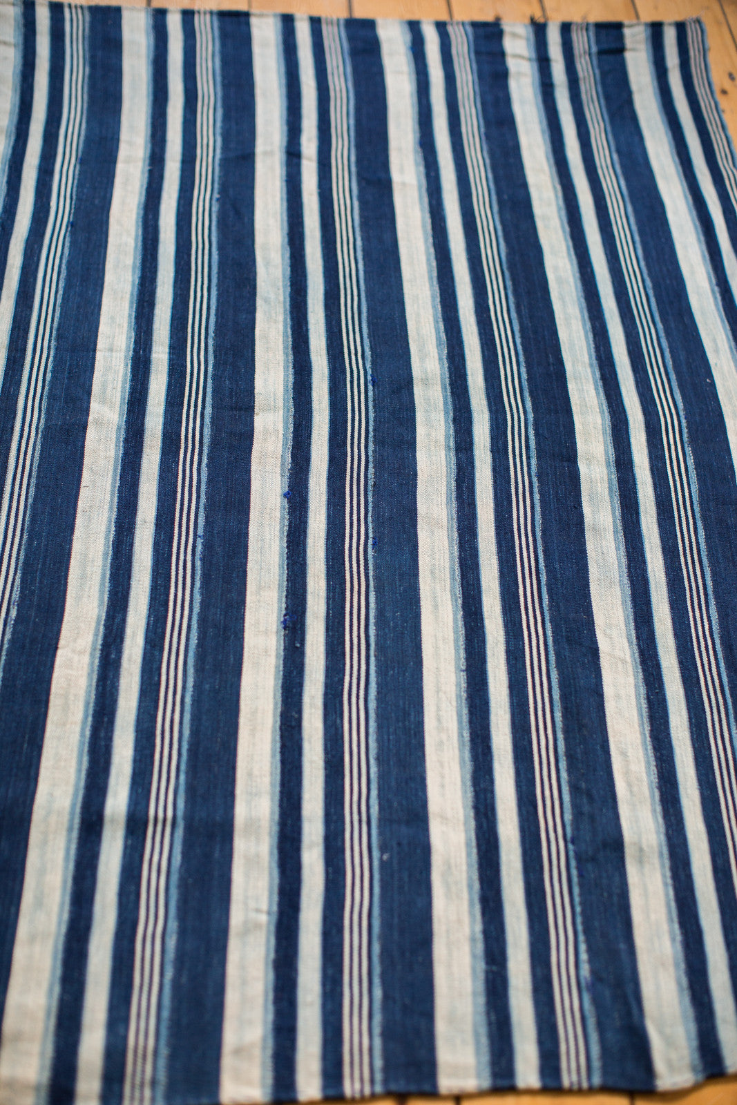 3.5x5 Indigo Blue Striped Textile