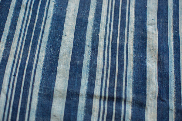 4x5 Square Indigo Blue Striped Textile