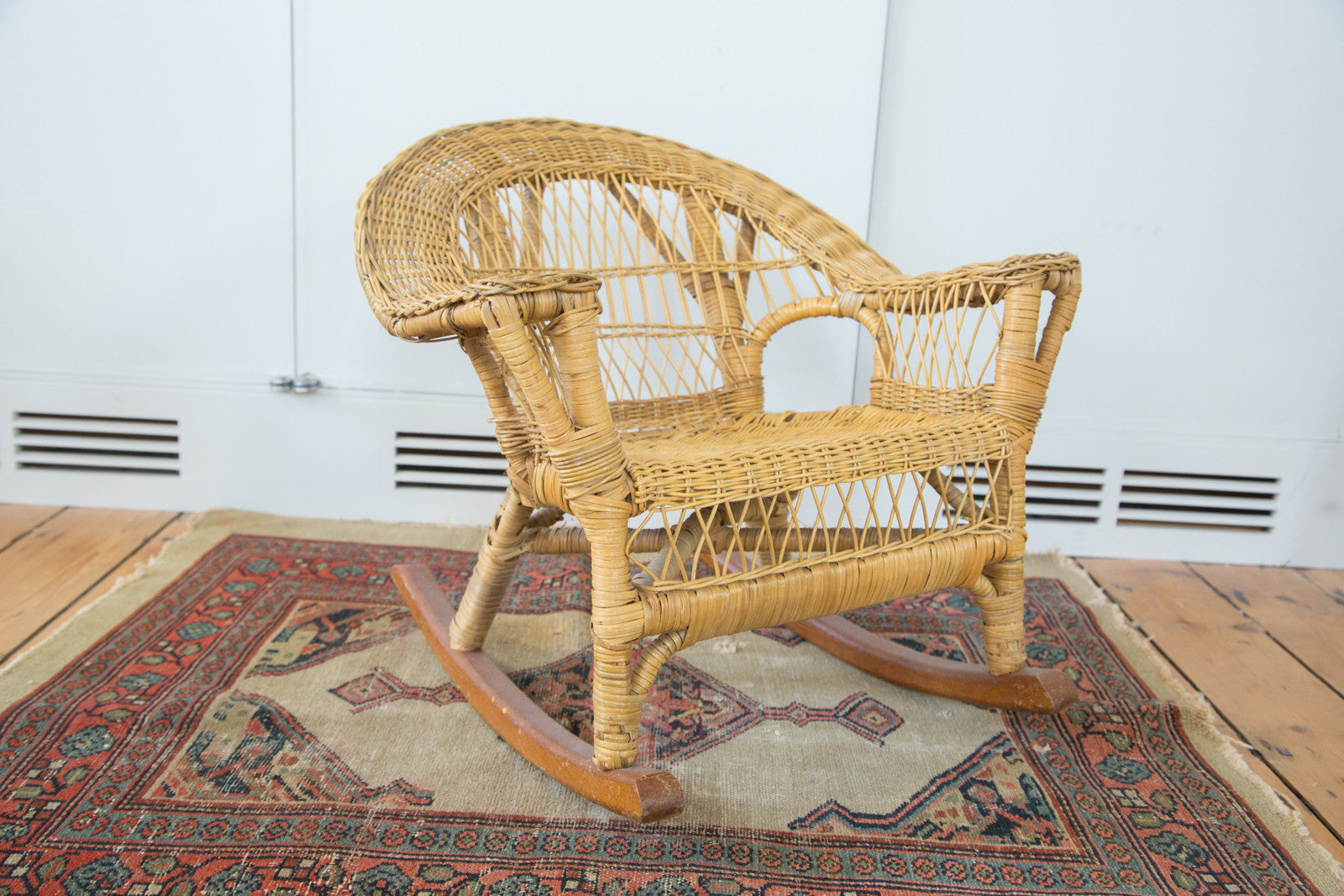 antique childs wicker rocking chair